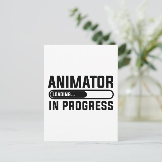 Animator in opleiding briefkaart (Staand voorkant)