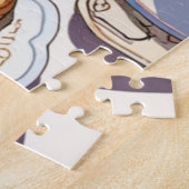 Anime aardbei en hartvormig dessert kunst legpuzzel (Zijkant)