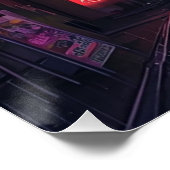 Anime Aesthetic City Street bij Night Neon Sign Perfect Poster (Hoek)