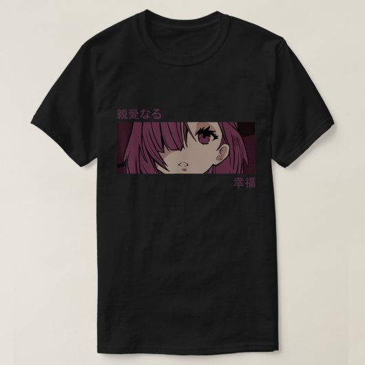Anime Aesthetic Girl Purple Mood Art T-shirt (Design voorkant)