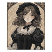 Anime AI Wonderland:  Little Black Dress Perfect Poster (Voorkant)