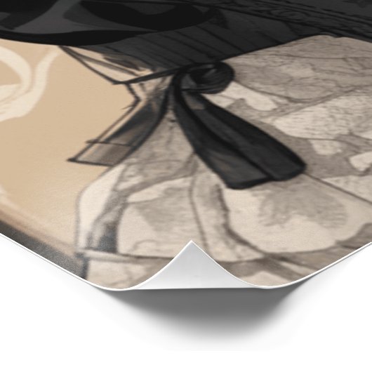 Anime AI Wonderland:  Little Black Dress Perfect Poster (Hoek)