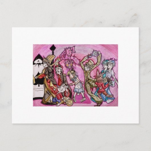 Anime Alice in Wonderland Briefkaart (Voorkant)