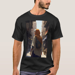 Anime Arab Women Walking through Middle Eastern Ci T-shirt