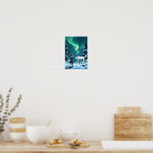 Anime Arctische Wolf Aurora Wanddecoratie Poster (Keuken)