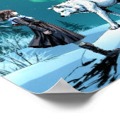 Anime Arctische Wolf Aurora Wanddecoratie Poster (Hoek)