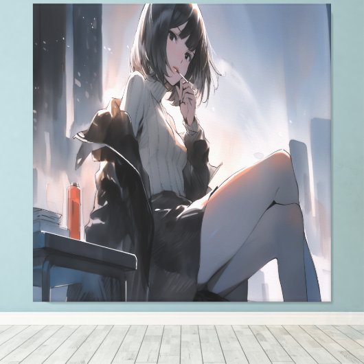 Anime Art. Canvas Afdruk (Insitu (Houten vloer))