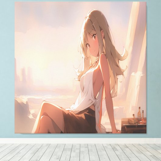 Anime Art. Canvas Afdruk (Insitu (Houten vloer))