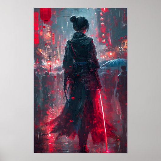 Anime Art Poster met het androgyne Vrouw Samu (Voorkant)