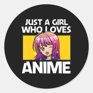 Anime Art voor vrouwen Teen Girls Anime Merch Girl Ronde Sticker