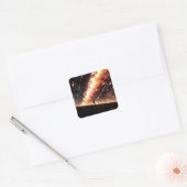 Anime art with vibrant sky vierkante sticker (Envelop)