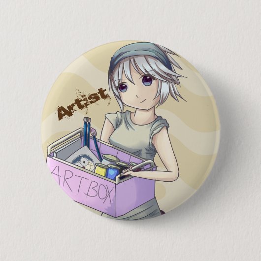 "Anime Artist"-Button Ronde Button 5,7 Cm (Voorkant)