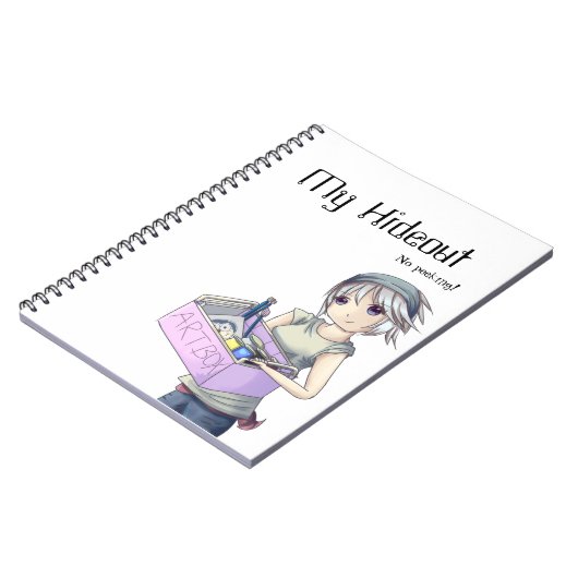 "Anime Artist Girl"-laptop Notitieboek (Linkerzijde)