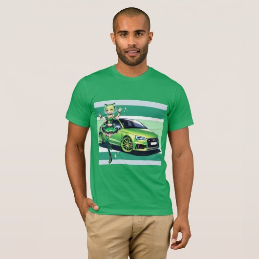 Anime Audi RS3 T-shirt (Voorkant volledig)