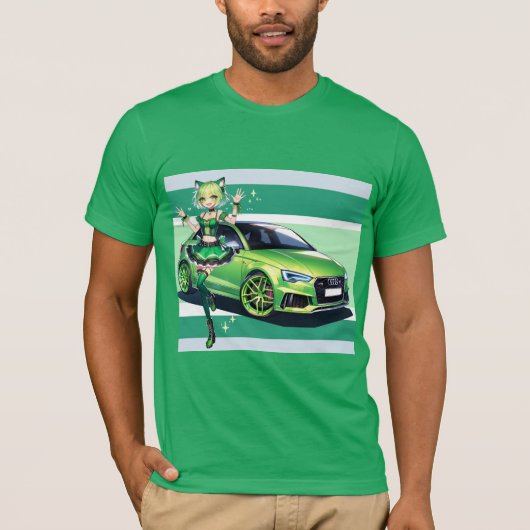 Anime Audi RS3 T-shirt (Voorkant)