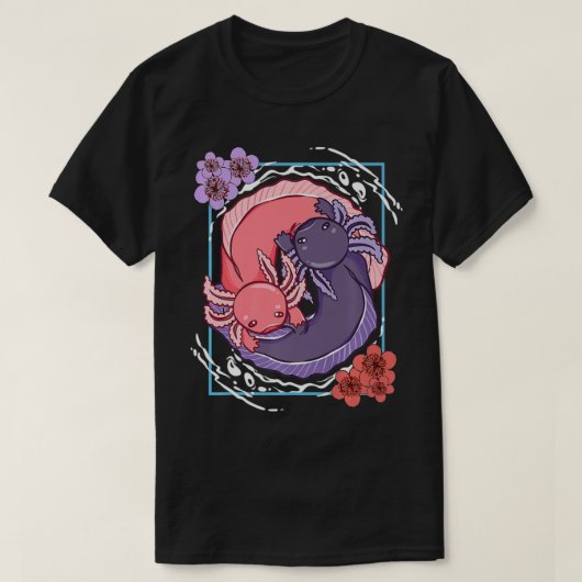 Anime Axolotl Waifu die van Anime Ramen en Sketc h T-shirt (Design voorkant)