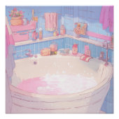 Anime Badkamer Esthetische Art Print Perfect Poster (Voorkant)
