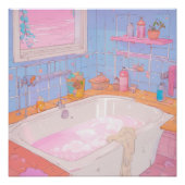 Anime Badkamer Esthetische Art Print Perfect Poster (Voorkant)