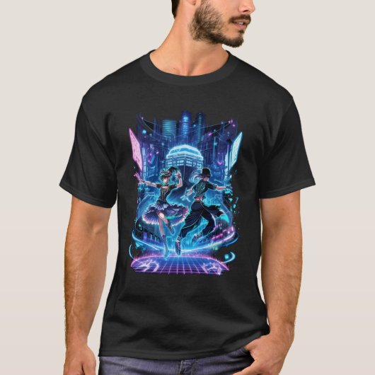 Anime Ballroom Danser Japans Otaku Cyber T-shirt (Voorkant)