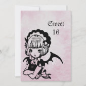 Anime Bat Girl Gothic Fantasy Sweet 16 Birthday Kaart (Voorkant)