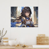 Anime beeld meisje in het kasteel poster (Keuken)