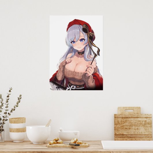 Anime Beret Hottie Poster (Keuken)