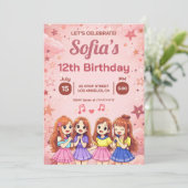 Anime Best Friends Squad Birthday Kaart (Staand voorkant)