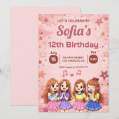 Anime Best Friends Squad Birthday Kaart (Voorkant / Achterkant)