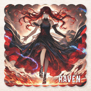 Anime Beveel de Vlammen, Omarm de Storm Custom Kartonnen Onderzetters