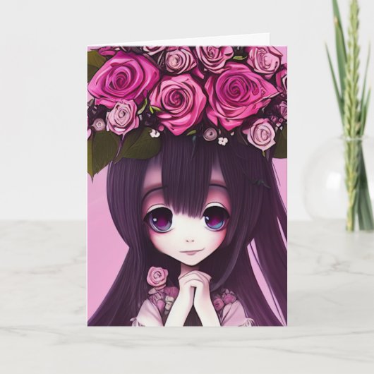 Anime Big Eyed Bridesmaid Invitation (Voorkant)