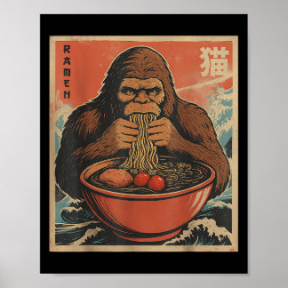 Anime Bigfoot Ramen Japanese Funny Kawaii Gift Man Poster