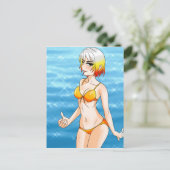 Anime Bikini Girl Briefkaart (Staand voorkant)