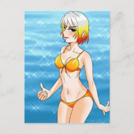 Anime Bikini Girl Briefkaart