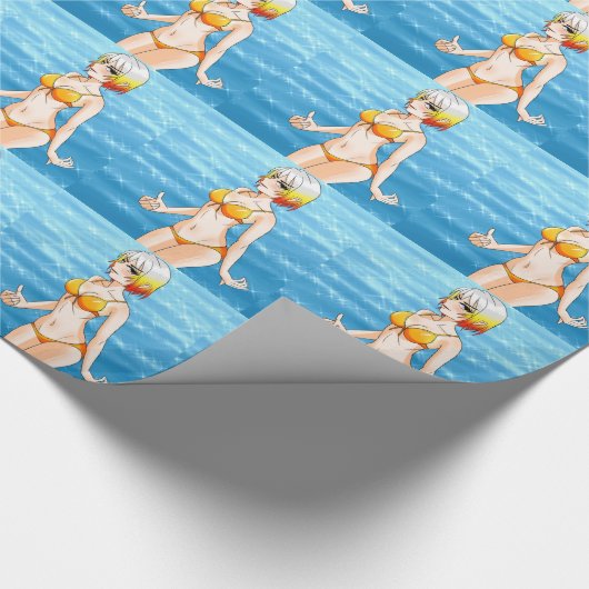 Anime Bikini Girl Cadeaupapier (Hoek)