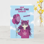 Anime Birthday-kaart voor dochter Kaart (Gele Bloem)
