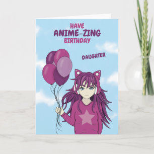 Anime Birthday-kaart voor dochter Kaart