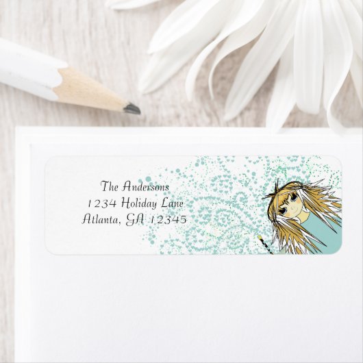 Anime Birthday Party Invitation Return Address Etiket (Insitu)
