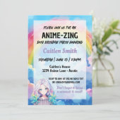 Anime Birthday Rainbow Anime-zing Uitnodiging (Staand voorkant)