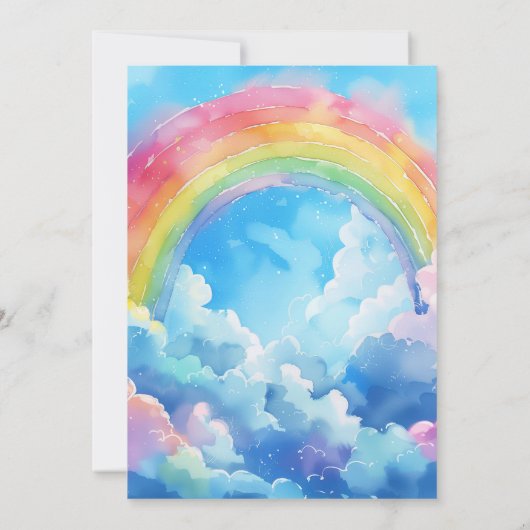 Anime Birthday Rainbow Anime-zing Uitnodiging (Achterkant)