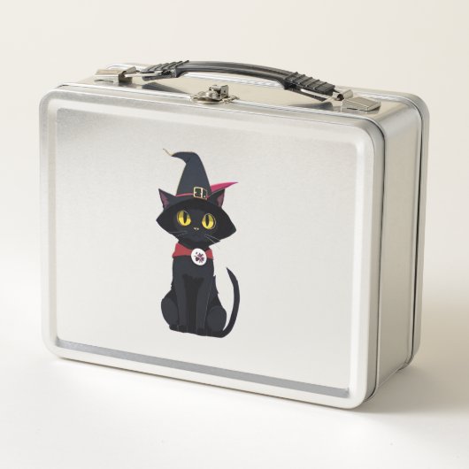 Anime Black Cat met een Witchs Pet (Pompoen) (Voorkant)