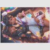 Anime Black Girl Vrienden Tissuepapier (Voorkant)