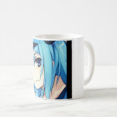 Anime blauw-harige meisjesogen KoffieMok (Voorkant rechts)