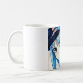 Anime blauw-harige meisjesogen KoffieMok (Links)