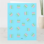 Anime Blauwe Pastel Dango Vouwansichtkaart Kaart (Achterkant)