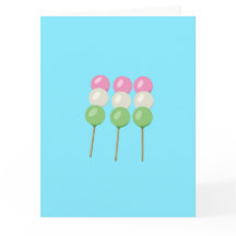 Anime Blauwe Pastel Dango Vouwkaart