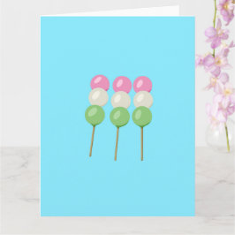 Anime Blauwe Pastel Dango Vouwkaart Kaart