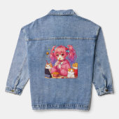 Anime Bliss: Meisje, Aardappelen, en Huisdier Denim Jacket (Achterkant)