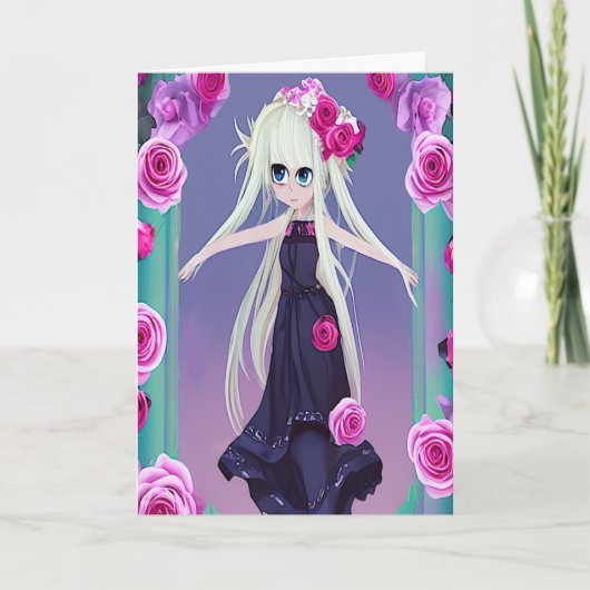 Anime Blond Bridesmaid Invitation (Voorkant)