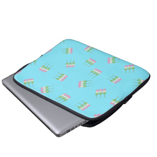 Anime Blue Pastel Dango Electronics Bag Laptop Sleeve (Voorkant onderkant)