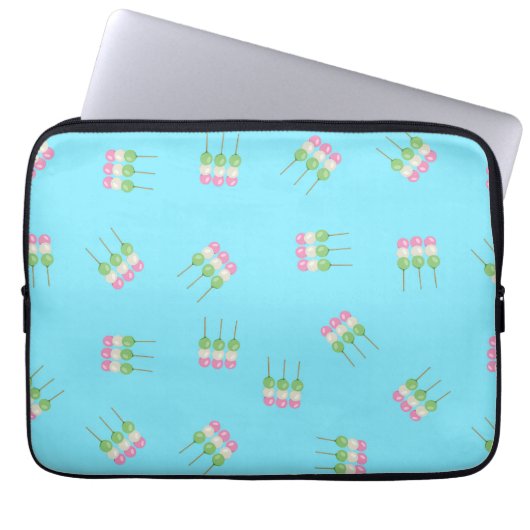 Anime Blue Pastel Dango Electronics Bag Laptop Sleeve (Voorkant)